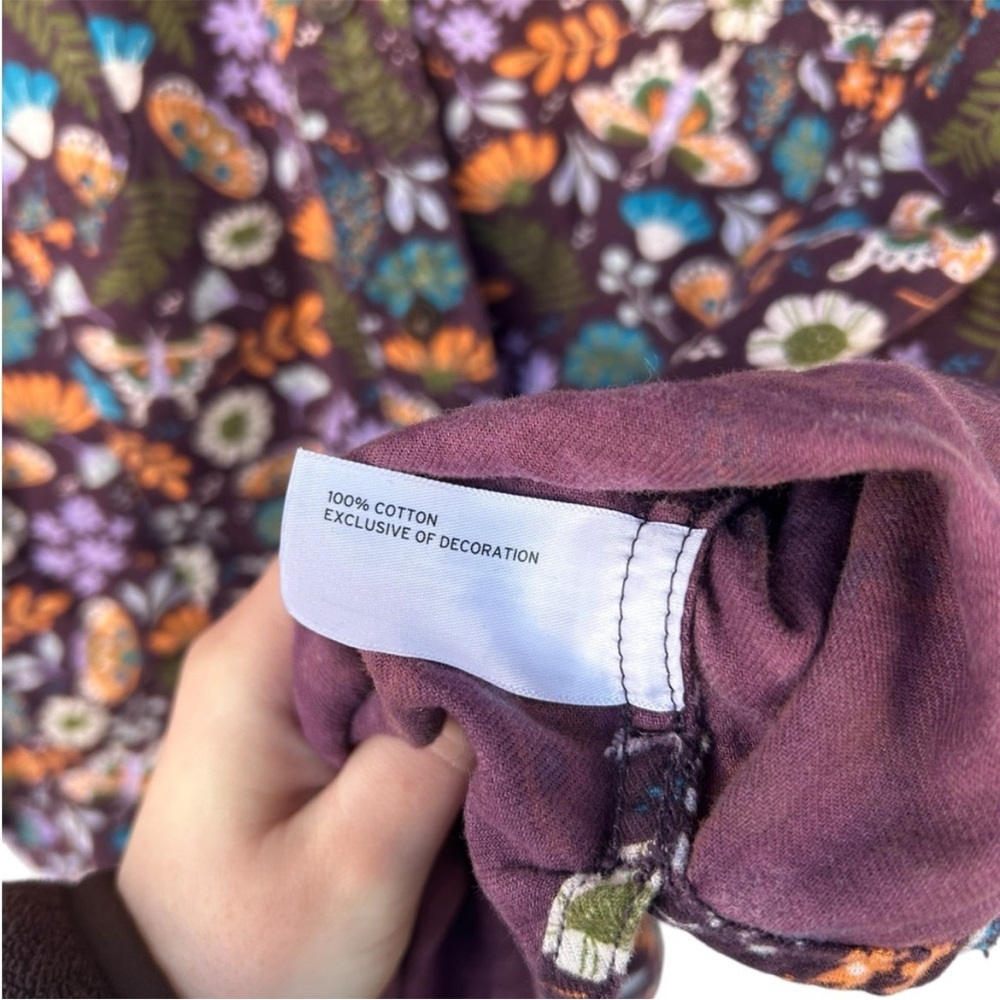 Duluth Trading Co. Women's Free Swingin' Flannel- Size 2XL - Butterfly & Flowers - Picture 4 of 8